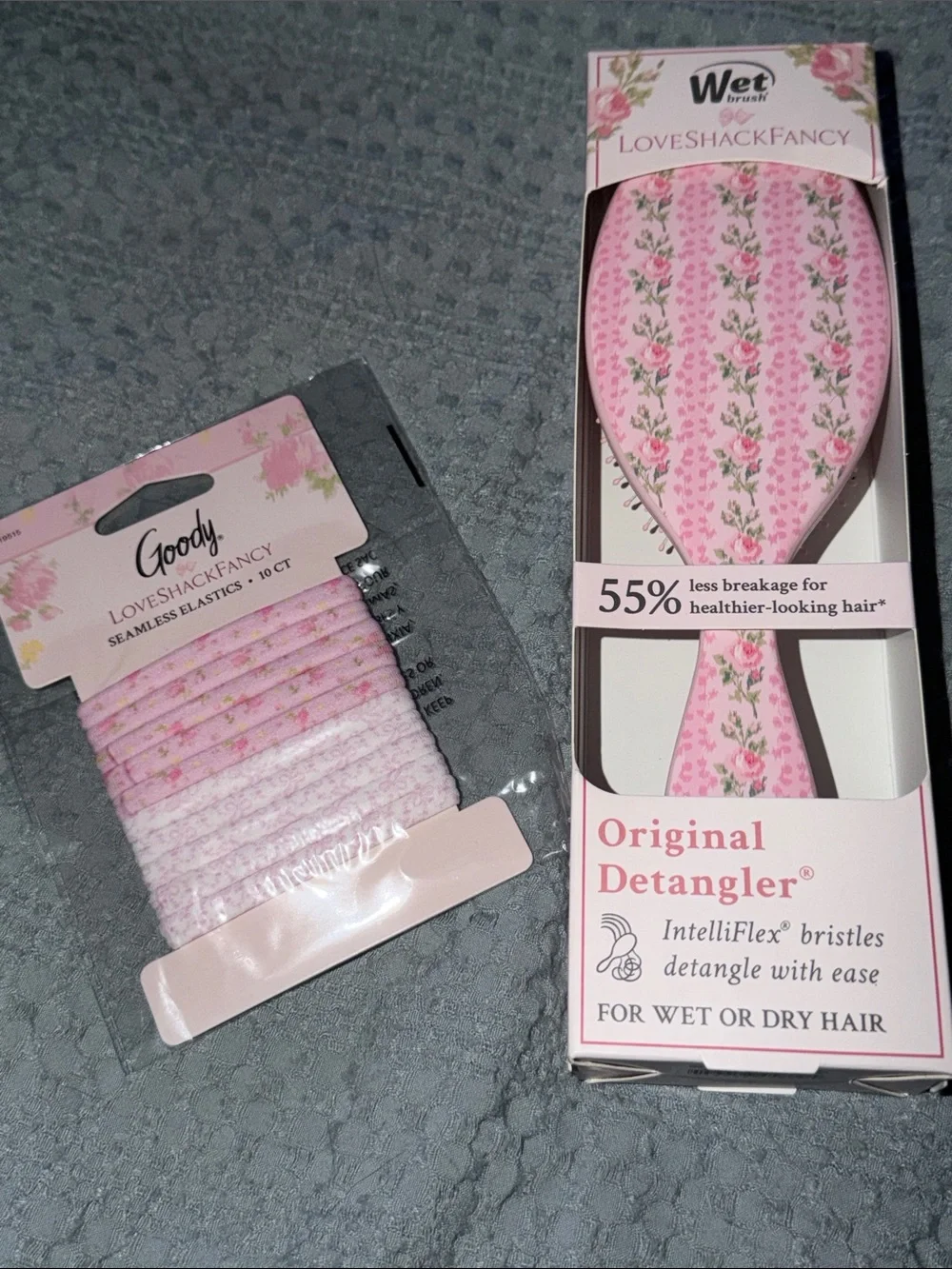 LOVESHACKFANCY wet brush hairbrush and hair ties